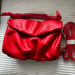 Coco + Carmen Vegan Red Handbag With Detachable Shoulder Strap